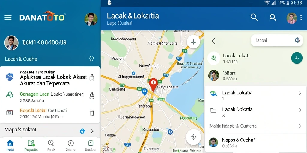 Antarmuka DANATOTO yang menampilkan lokasi pengguna secara real-time.