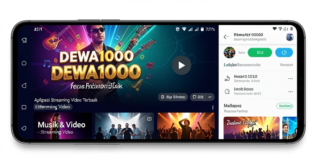 Antarmuka pengguna DEWA1000 menampilkan berbagai pilihan video musik terbaik.