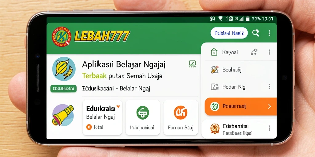 Tampilan antarmuka aplikasi LEBAH777 yang memudahkan belajar ngaji.