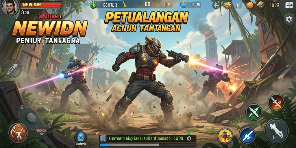 Screenshot dari antarmuka permainan <strong>NEWIDN</strong> yang menunjukkan aksi seru.