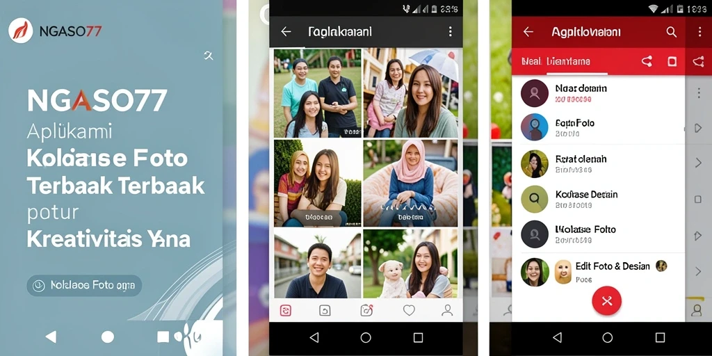 Tampilan antarmuka NGASO77 yang mudah digunakan untuk membuat kolase foto.